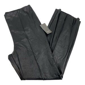 Lysse Black Faux Leather Pleated Pants | Size M